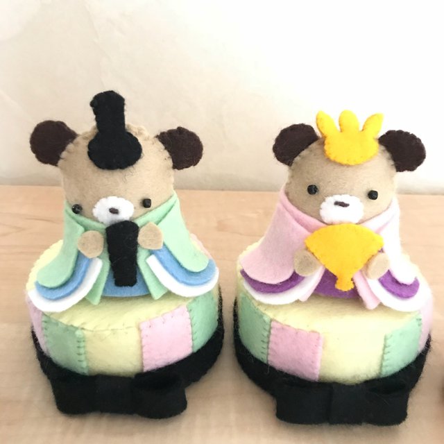 ひな祭り フェルトのクマちゃん雛人形 ハンドメイドマーケット Minne ひな祭り フェルトのクマちゃん雛人形 ハンドメイドマーケット Minne