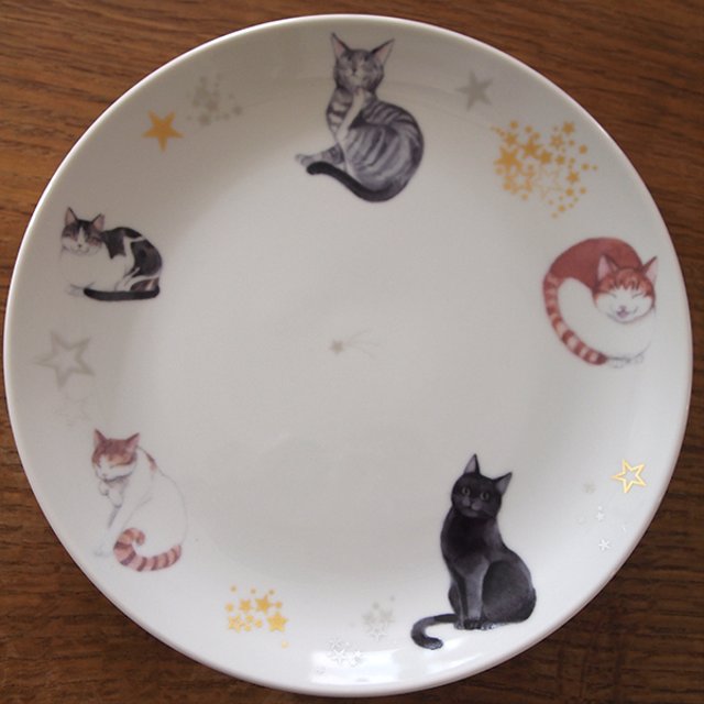 ★チャリティー　猫のお皿　特大サイズ　24ｃｍ