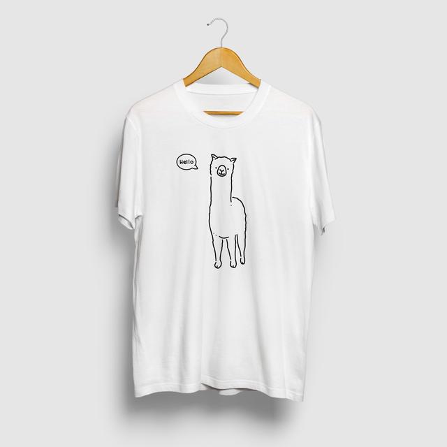 アルパカ Hello 動物イラストtシャツ Minne 日本最大級のハンドメイド 手作り通販サイト
