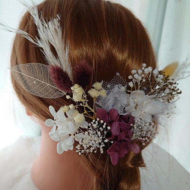 お気にいる】 ３色紫陽花の髪飾り♥️ヘッドドレス♥️結婚式 入学式 卒業式 - ヘアピン