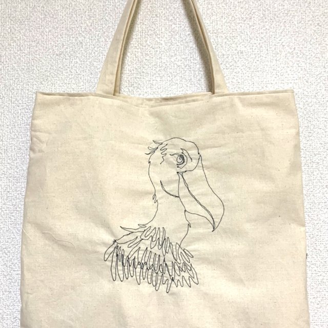 クロッキー風刺繍 トートバック ハシビロコウ Minne 日本最大級のハンドメイド 手作り通販サイト クロッキー風刺繍 トートバック ハシビロコウ Minne 日本最大級のハンドメイド 手作り通販サイト