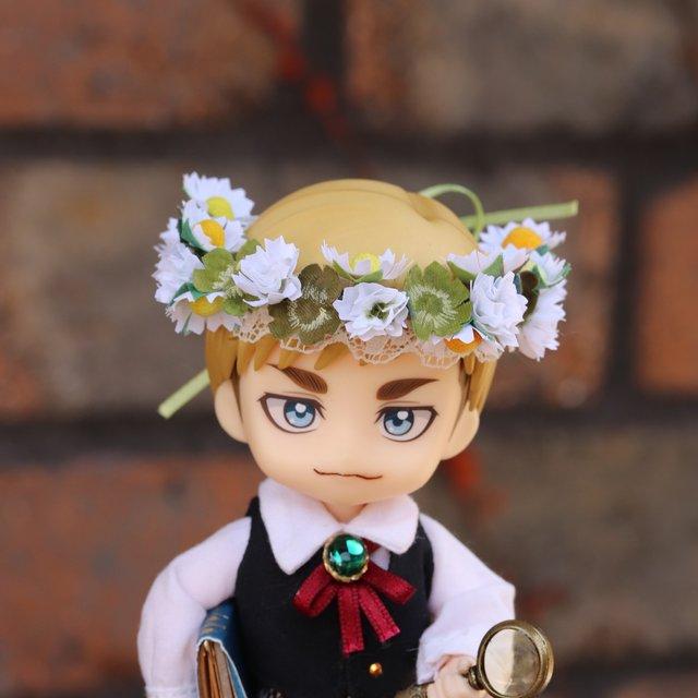 布花冠 シロツメクサとカモミール オビツ11 ハンドメイドマーケット Minne 布花冠 シロツメクサとカモミール オビツ11 ハンドメイドマーケット Minne