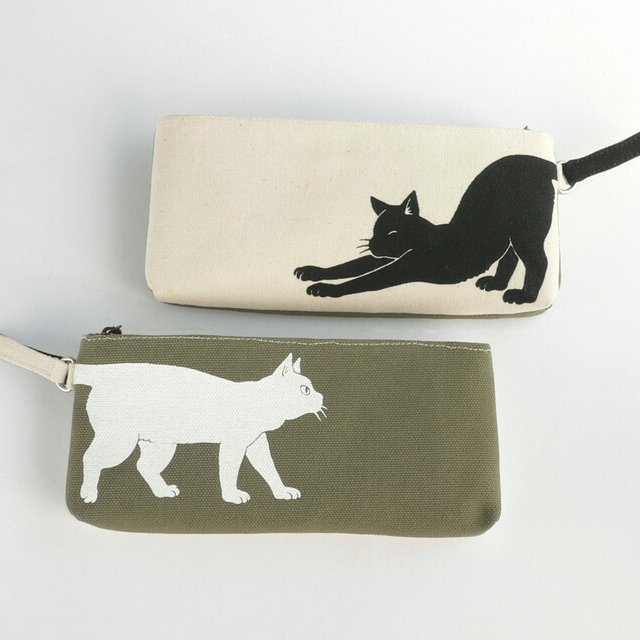 黒猫と白猫の帆布ペンケース ハンドメイドマーケット Minne 黒猫と白猫の帆布ペンケース ハンドメイドマーケット Minne