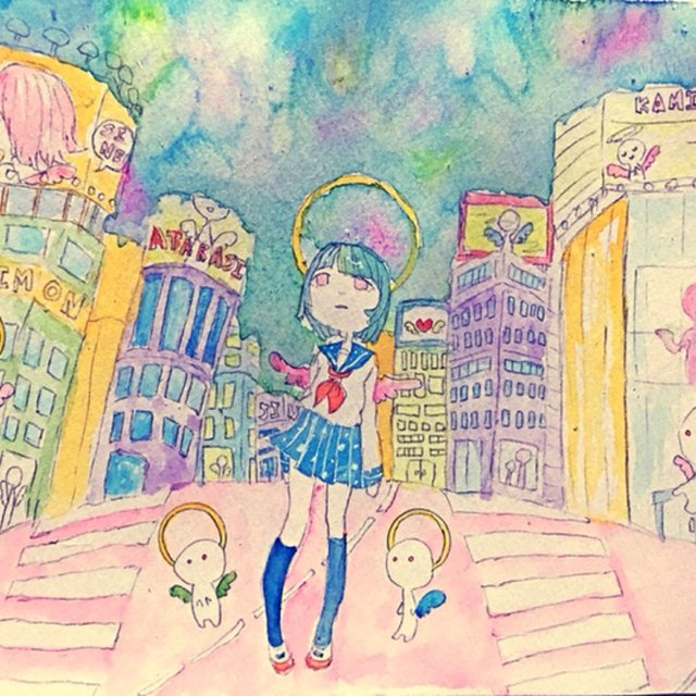 さみしいかみさま わたしのこと云ってる の 原画イラスト ハンドメイドマーケット Minne