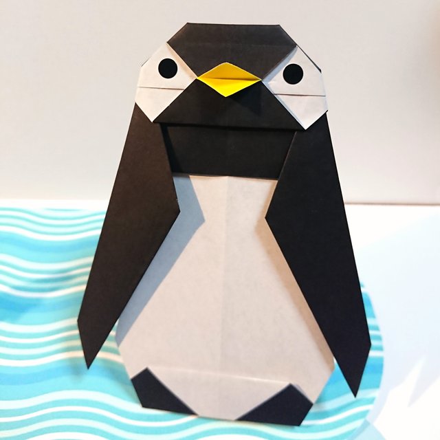 折り紙 ペンギン親子 魚 水面付き 送料無料 ハンドメイドマーケット Minne