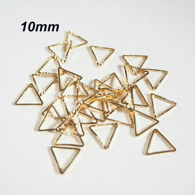 【20pics】メタルリング　三角形　10mm ゴールド　A022
