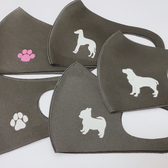 肉球 犬シルエット柄マスク ポリエステルマスク 一枚 Minne 日本最大級のハンドメイド 手作り通販サイト 肉球 犬シルエット柄マスク ポリエステルマスク 一枚 Minne 日本最大級のハンドメイド 手作り通販サイト