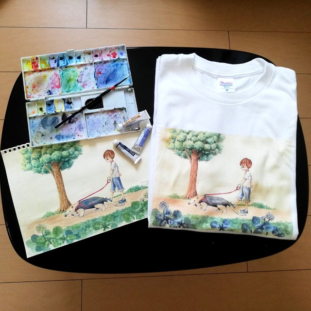 送料無料 コアリクイお散歩 白tシャツ 半袖 シンプル オリジナル水彩イラストデザイン アンティーク風 Minne 日本最大級のハンドメイド 手作り通販サイト 送料無料 コアリクイお散歩 白tシャツ 半袖 シンプル オリジナル水彩イラストデザイン アンティーク風 Minne 日本最大級のハンドメイド 手作り通販サイト