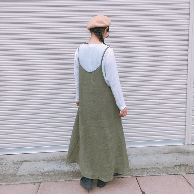 リネン ロングワンピース カーキ ハンドメイドマーケット Minne リネン ロングワンピース カーキ ハンドメイドマーケット Minne