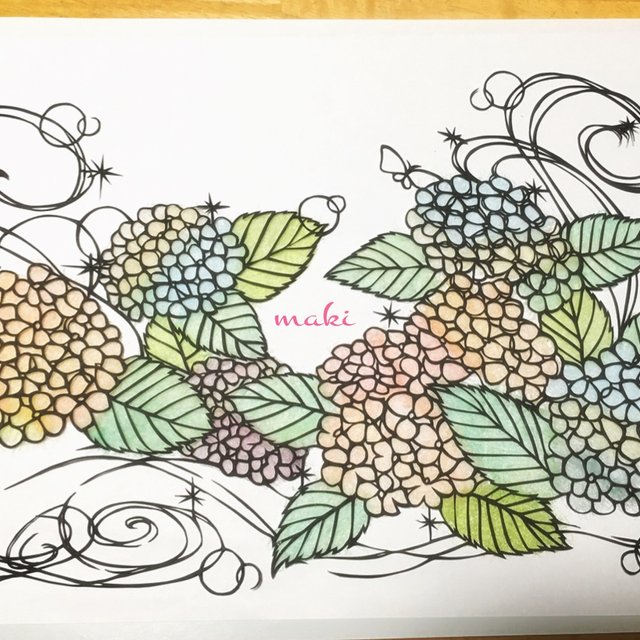 紫陽花 切り絵 ハンドメイドマーケット Minne 紫陽花 切り絵 ハンドメイドマーケット Minne