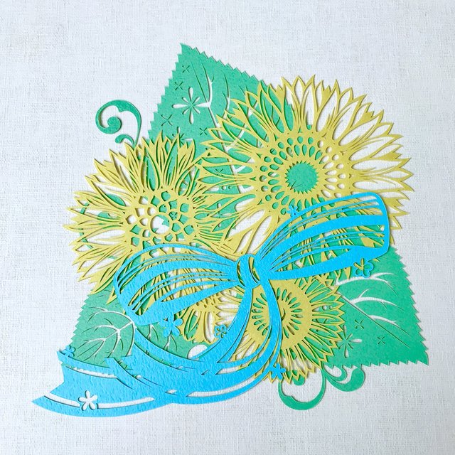 切り絵キット18 08 ひまわり ハンドメイドマーケット Minne 切り絵キット18 08 ひまわり ハンドメイドマーケット Minne