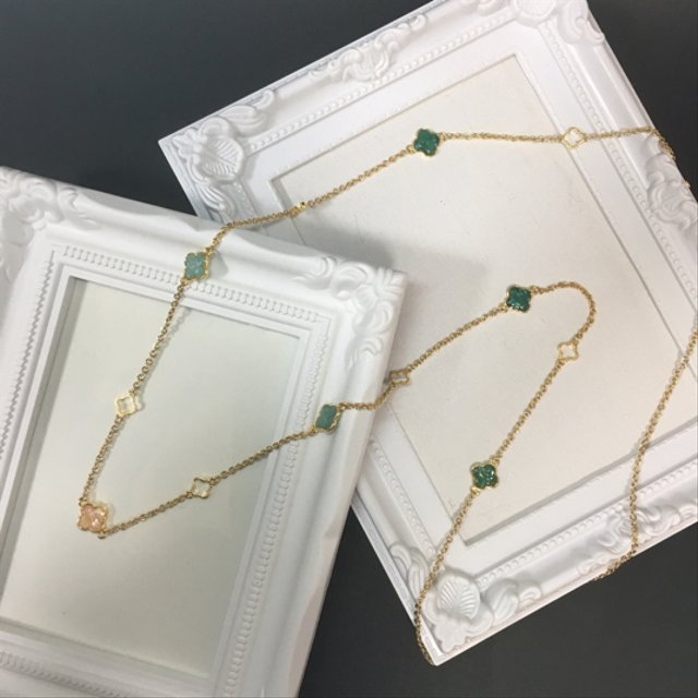 4弁花ステーションネックレス ハンドメイドマーケット Minne 4弁花ステーションネックレス ハンドメイドマーケット Minne