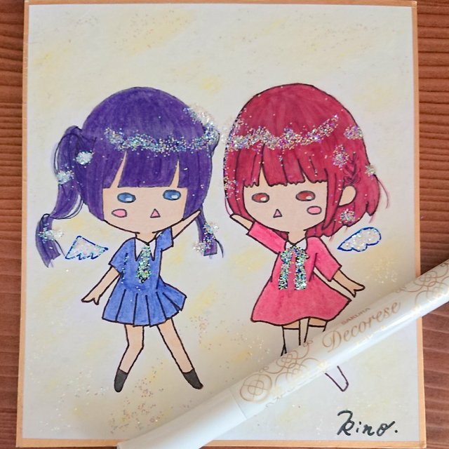 原画 ミニ色紙イラスト ハンドメイドマーケット Minne 原画 ミニ色紙イラスト ハンドメイドマーケット Minne