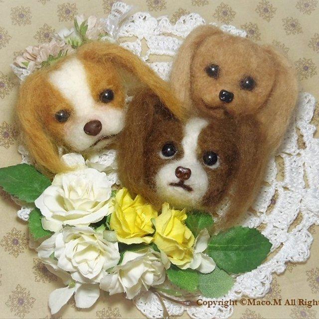 羊毛フェルト 犬の顔ブローチ ハンドメイドマーケット Minne 羊毛フェルト 犬の顔ブローチ ハンドメイドマーケット Minne