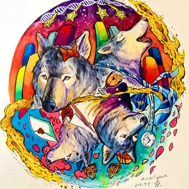 かっこいいイラスト オオカミ 告白 Minne 日本最大級のハンドメイド 手作り通販サイト
