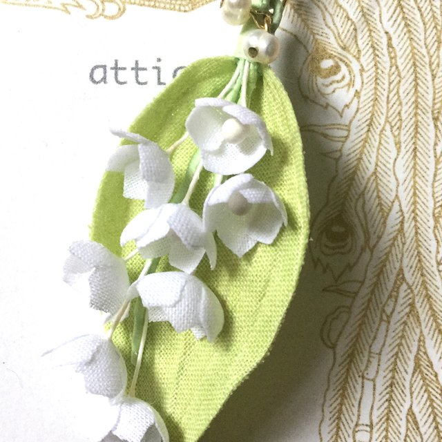 Attic 染花ピアス 守護石淡水パールすずらん ハンドメイドマーケット Minne Attic 染花ピアス 守護石淡水パールすずらん ハンドメイドマーケット Minne