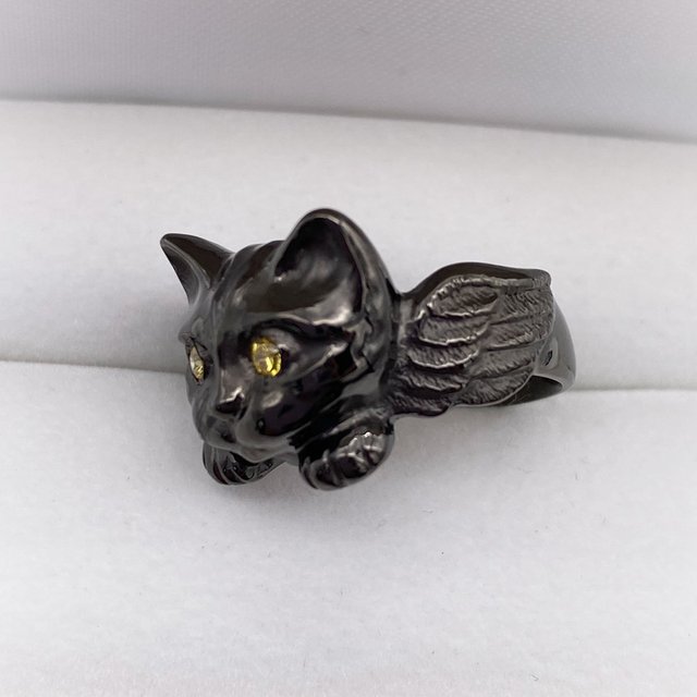 国内初の直営店 黒猫 指輪 ☆ 天使 - リング
