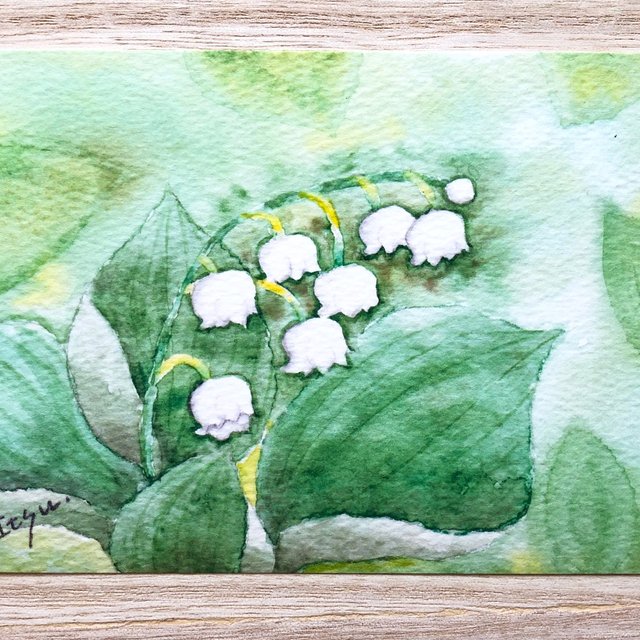 透明水彩画 ふんわりスズラン イラストポストカード2枚セット バースデーカード すずらん 春 花 Minne 日本最大級のハンドメイド 手作り通販サイト