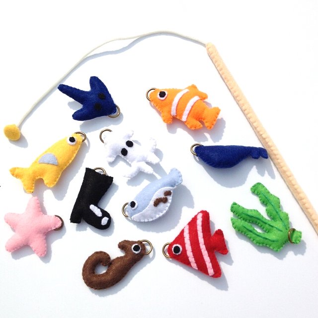 フェルト お魚釣りセット2 知育グッズ 手作り おもちゃ ゲーム Minne 日本最大級のハンドメイド 手作り通販サイト