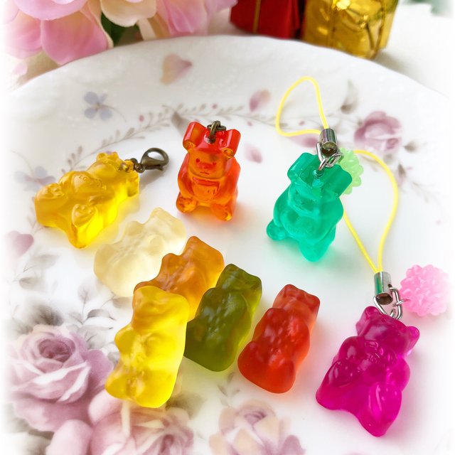 ハニー Honey くまのストラップ グミ 3つ キーホルダー ハンドメイドマーケット Minne ハニー Honey くまのストラップ グミ 3つ キーホルダー ハンドメイドマーケット Minne