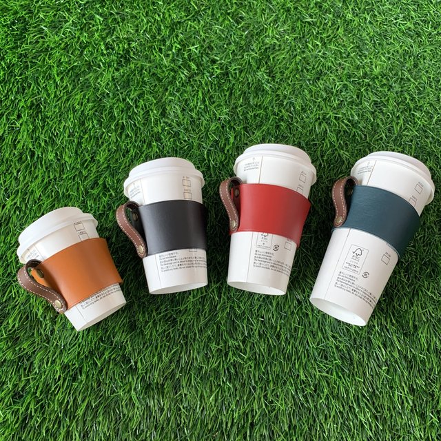 サイズが変えられるドリンクカップホルダー コーヒーカップホルダー カップスリーブ Minne 日本最大級のハンドメイド 手作り通販サイト
