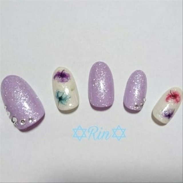 11 ラベンダー 水彩フラワーの上品ネイル ハンドメイドマーケット Minne 11 ラベンダー 水彩フラワーの上品ネイル ハンドメイドマーケット Minne