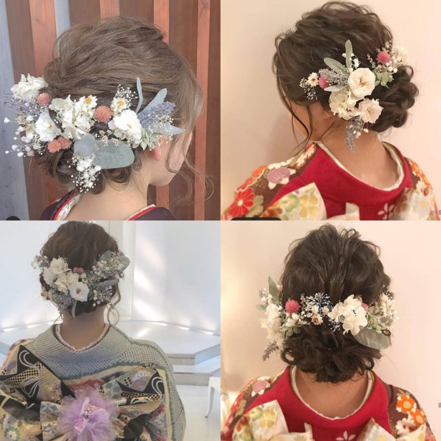 Cherie 3 髪飾り 卒業式 成人式 着物 結婚式 花 和 プリザーブドフラワー ドライフラワー ハンドメイドマーケット Minne
