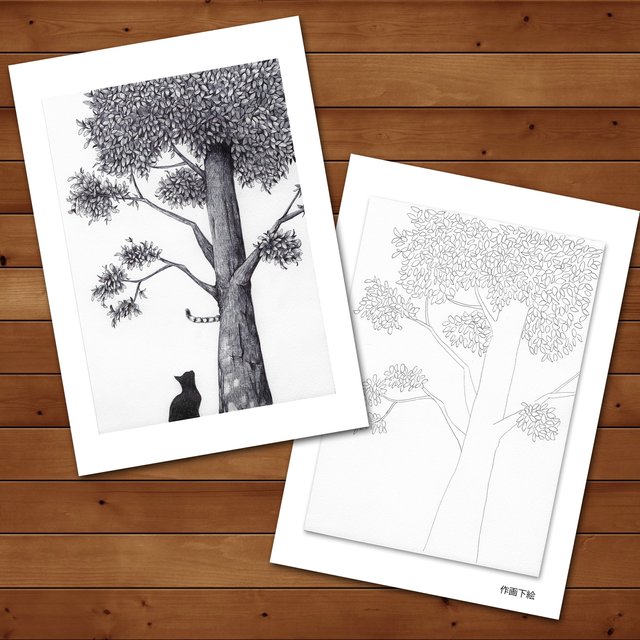ペン画イラスト制作 お絵描きグッズ ボールペンで樹を描こう 2 Minne 日本最大級のハンドメイド 手作り通販サイト