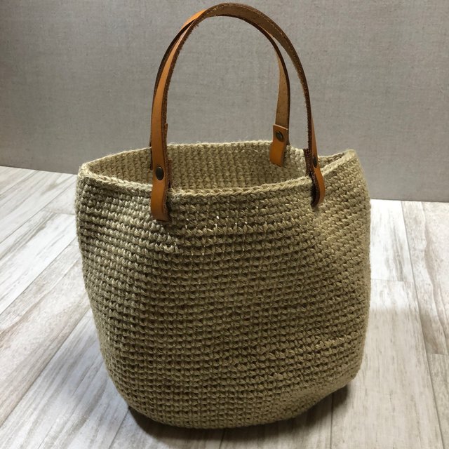 本革持ち手の麻ひもバッグ ハンドメイドマーケット Minne 本革持ち手の麻ひもバッグ ハンドメイドマーケット Minne