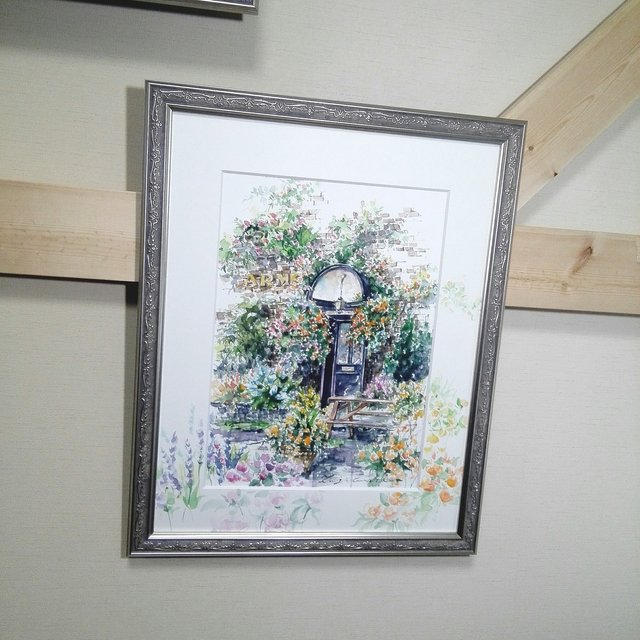 エントランスガーデン 水彩額付き原画 ハンドメイドマーケット Minne エントランスガーデン 水彩額付き原画 ハンドメイドマーケット Minne