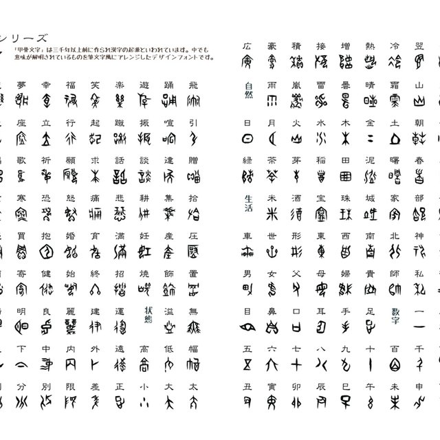 字 一覧 甲骨文 Johnan