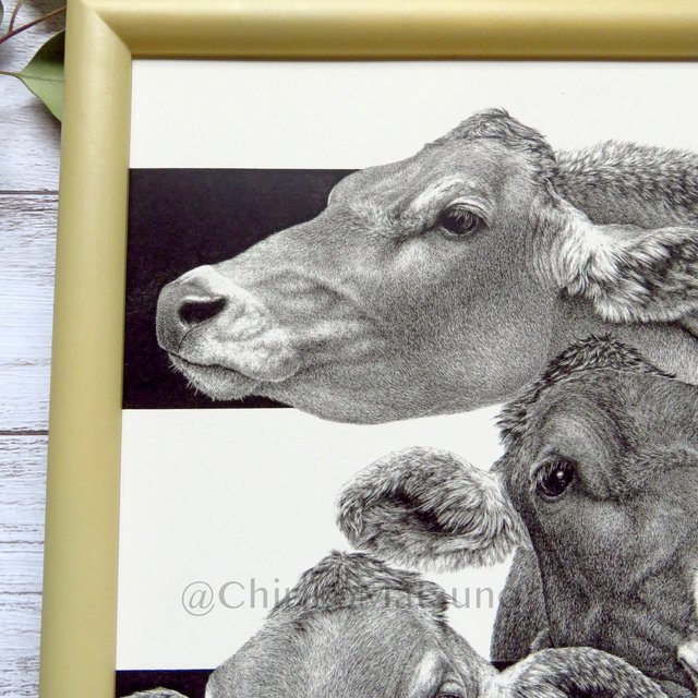 サイズ複製画 三匹の子牛 Minne 日本最大級のハンドメイド 手作り通販サイト