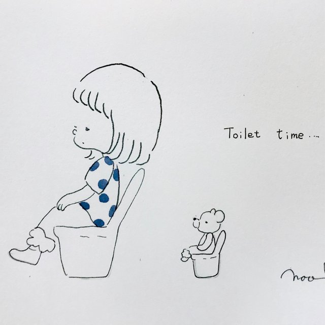 トイレに座った似顔絵イラスト ハンドメイドマーケット Minne