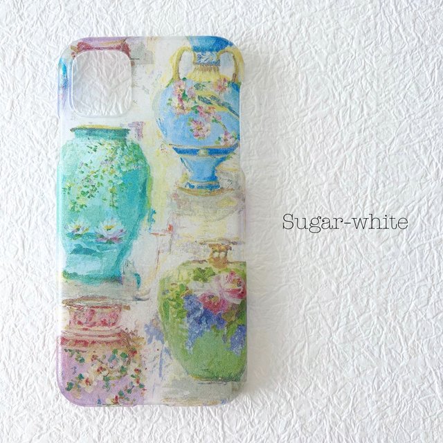 iPhone ケース ❤︎ Flower vase 〜 oil painting tone