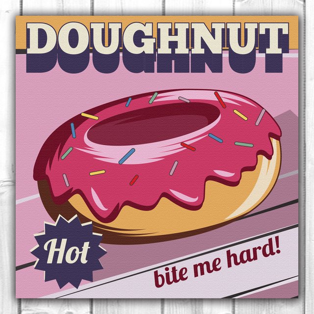 Pink Doughnut Bite Me Hard ピンクドーナツ ファブリックアートパネル ハンドメイドマーケット Minne