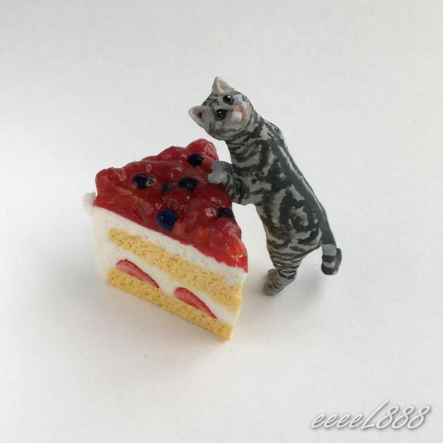 アメショ猫 ベリーショートケーキ ミニチュア ハンドメイドマーケット Minne