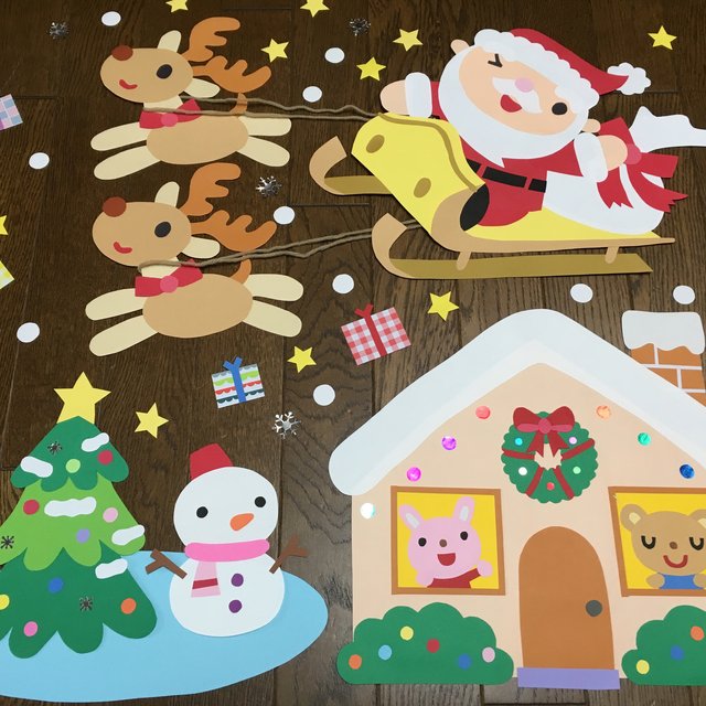 大きな壁面飾り 早く来てサンタさん プレゼント クリスマス 冬 幼稚園保育園施設病院 ハンドメイドマーケット Minne