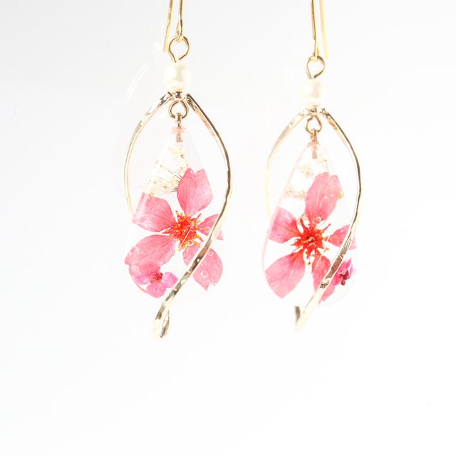 水中花 桜 ピアス 本物の桜使用 ハンドメイドマーケット Minne 水中花 桜 ピアス 本物の桜使用 ハンドメイドマーケット Minne