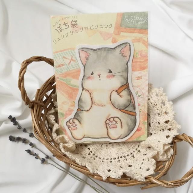 ぽち袋 リュックサックでピクニック ねこ 2枚組 ハンドメイドマーケット Minne ぽち袋 リュックサックでピクニック ねこ 2枚組 ハンドメイドマーケット Minne