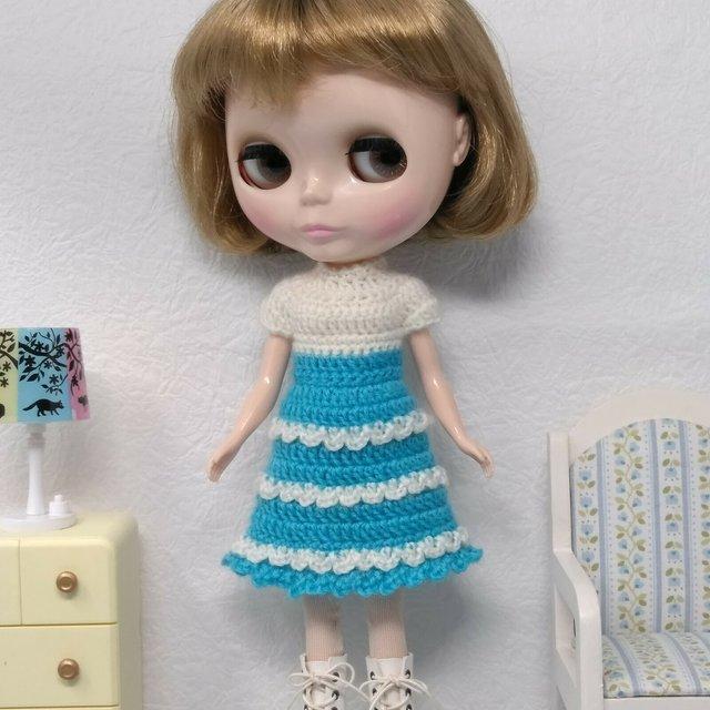 ガーリーワンピース 水色 ハンドメイドマーケット Minne ガーリーワンピース 水色 ハンドメイドマーケット Minne