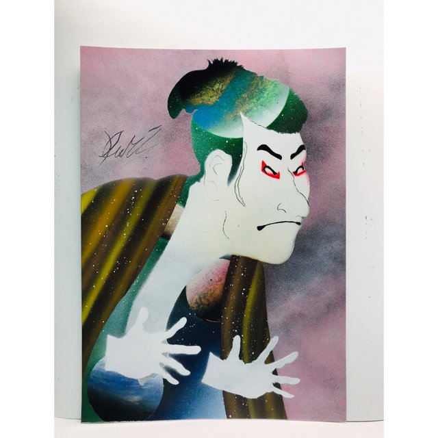 スプレーアート作品 浮世絵師 写楽 宇宙 ハンドメイドマーケット Minne スプレーアート作品 浮世絵師 写楽 宇宙 ハンドメイドマーケット Minne