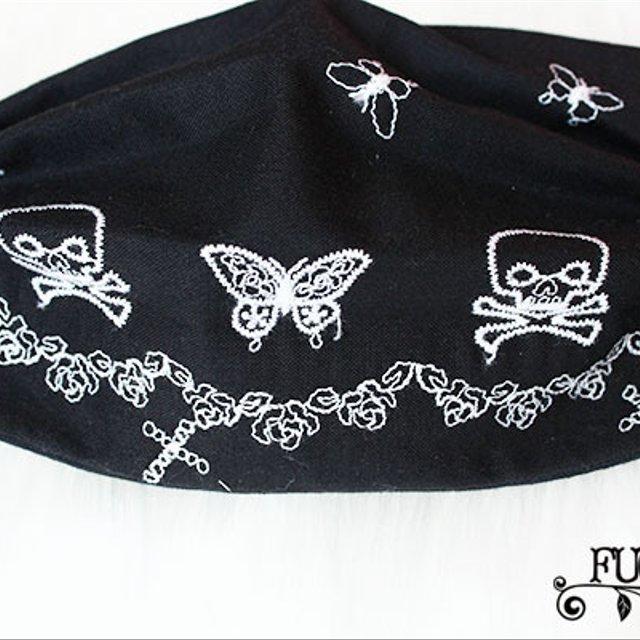 蝶々 髑髏刺繍マスク ハンドメイドマーケット Minne 蝶々 髑髏刺繍マスク ハンドメイドマーケット Minne