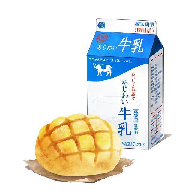 牛乳とメロンパン【ホワイト】ekot Tシャツ | minne 日本最大級のハンドメイド・手作り通販サイト