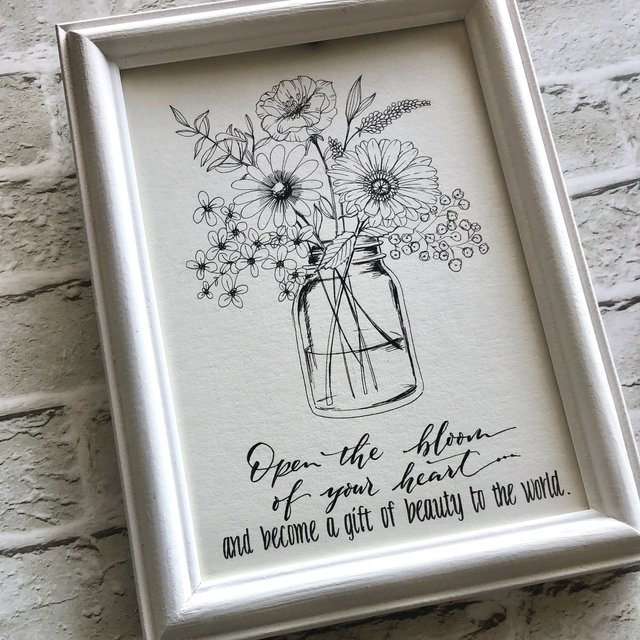 花束 線画イラスト ハンドメイドマーケット Minne 花束 線画イラスト ハンドメイドマーケット Minne