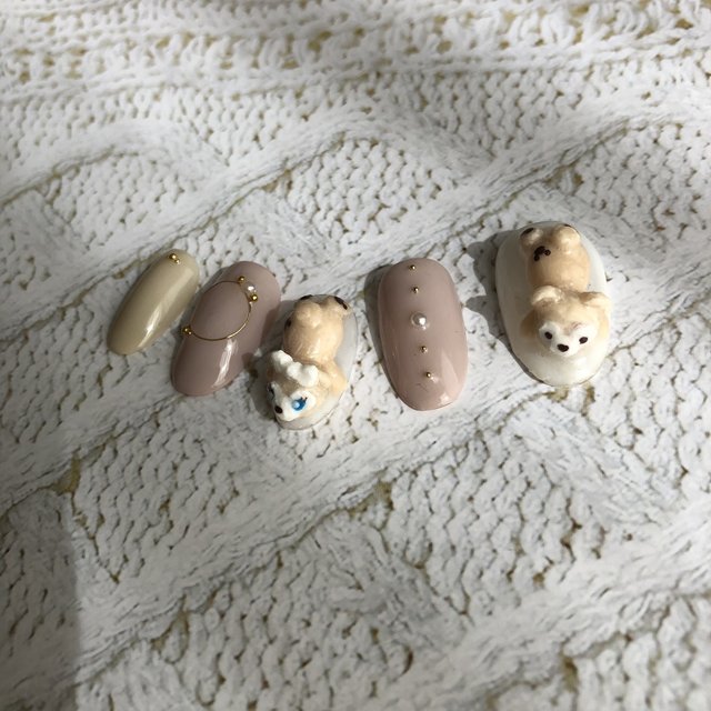 ダッフィーシェリーメイ ネイルチップ ピンク ハンドメイドマーケット Minne ダッフィーシェリーメイ ネイルチップ ピンク ハンドメイドマーケット Minne