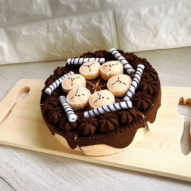 フェルトおままごと チョコバナナケーキ6ピース ハンドメイドマーケット Minne フェルトおままごと チョコバナナケーキ6ピース ハンドメイドマーケット Minne