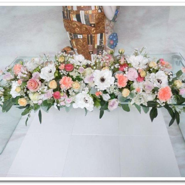 ◆ブライダル 装花 メインテーブル ウエディング高砂フラワーアレンジ◆造花 アーティフィシャルフラワー アートフラワー 100cm