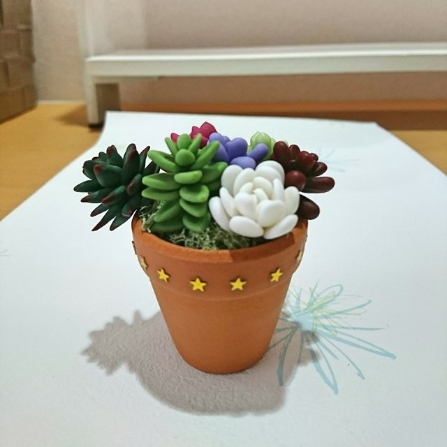 樹脂粘土 小さな植木鉢の多肉植物 Minne 日本最大級のハンドメイド 手作り通販サイト