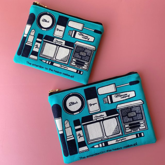 Cosmeポーチフラット小 ミント ハンドメイドマーケット Minne Cosmeポーチフラット小 ミント ハンドメイドマーケット Minne