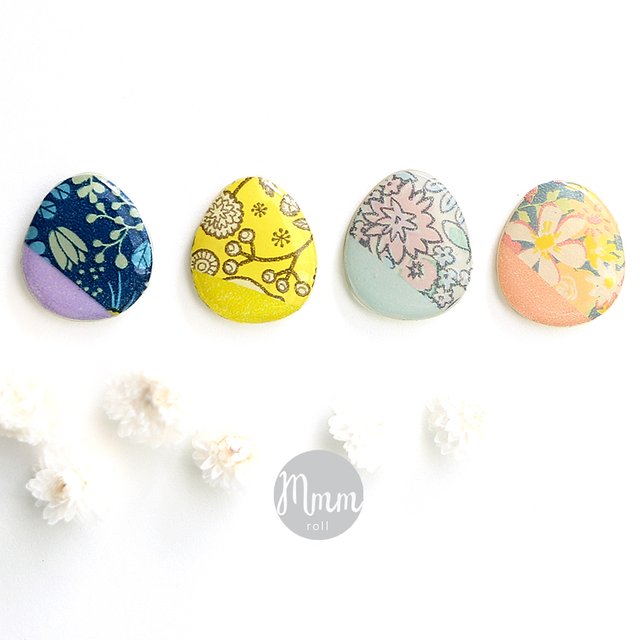 ころりん ぷっくり花柄たまごピアス ハンドメイドマーケット Minne ころりん ぷっくり花柄たまごピアス ハンドメイドマーケット Minne